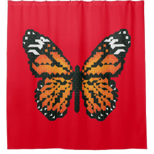 Cortina De Ducha Mariposa monarca en polígono