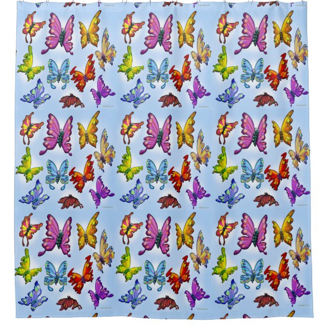 Cortina De Ducha Mariposas (Anverso)