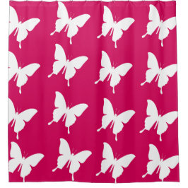 Cortina De Ducha Mariposas monarcas rosadas