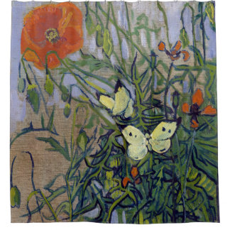Cortina De Ducha Mariposas y cachorros Van Gogh, mariposa floral
