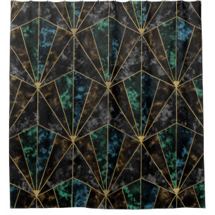 Cortina De Ducha Mármol Art Deco: Lujo malaquita