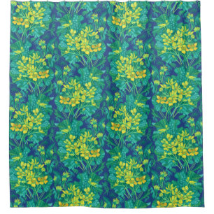 Cortina De Ducha Marsh Marigold Flores salvajes Patrón de flores am