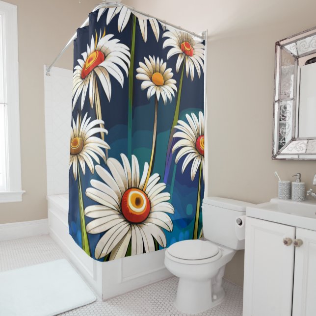 Cortina De Ducha Más Daisies: Diversión floral y alegría (In situ)