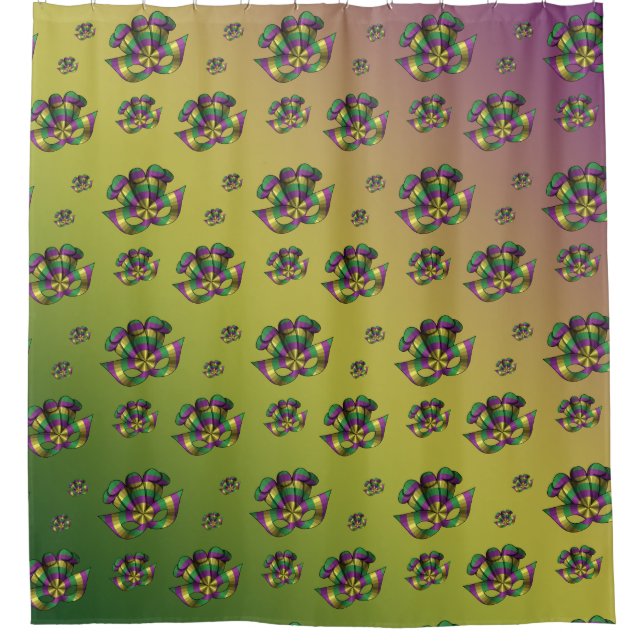 Cortina de ducha máscaras Mardi Gras (Anverso)