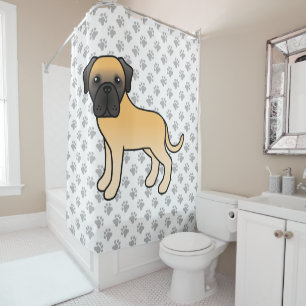 Cortina De Ducha Mastín inglés cervato perro de dibujos animados li