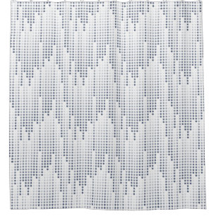 Cortina De Ducha Matriz de puntos de polka azul gris blanco