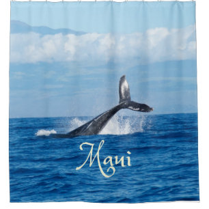 Cortina De Ducha Maui Hawaii Ocean Whale Tail