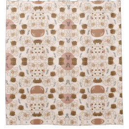 Cortina de ducha mauve estética floral