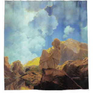 Cortina De Ducha Maxfield Parrish Mañana 1922 Nube Azul Arte Fino