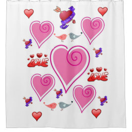 Cortina De Ducha me encanta tu corazón día de San Valentín showercu