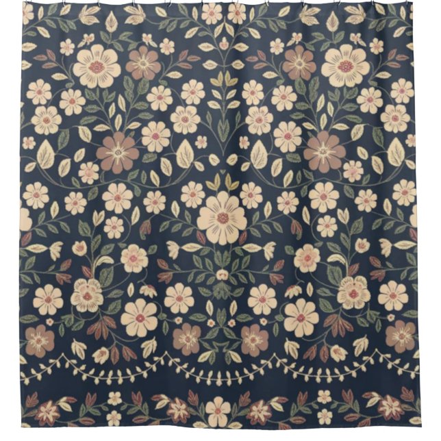 Cortina De Ducha Meadows de medianoche (Anverso)