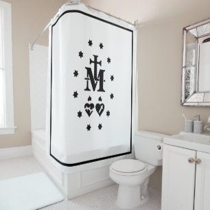 Cortina De Ducha Medalla milagrosa religiosa