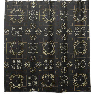Cortina De Ducha Medallón Ornamental Geométrico