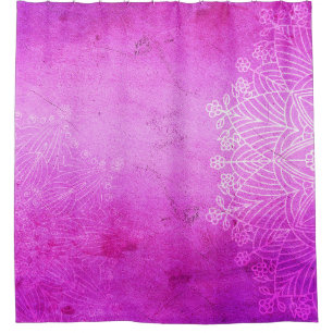 Cortina De Ducha Mediación de diseño rosa de Mandala zen