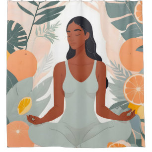 Cortina De Ducha Meditación de cítricos