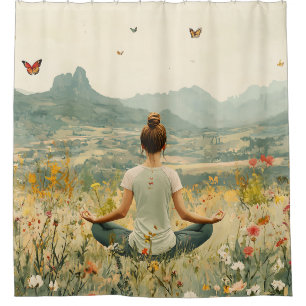 Cortina De Ducha Meditación Serena al Amanecer (6)