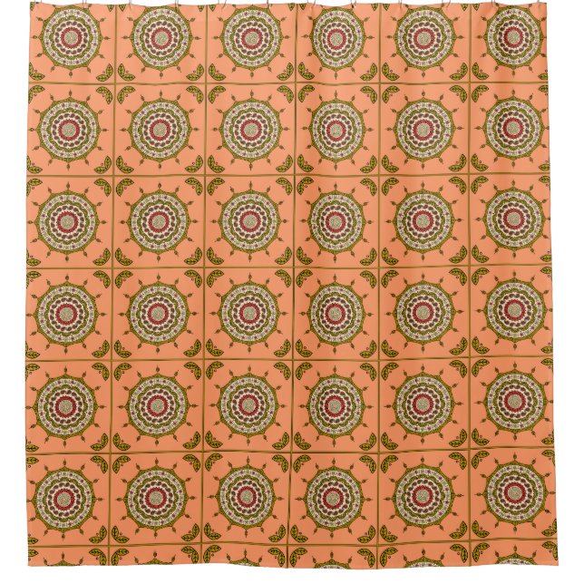 Cortina de ducha Mehndi Fantasy Gold (Anverso)