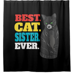 Cortina De Ducha Mejor Hermana Del Gato   Amantes de un gato gatito
