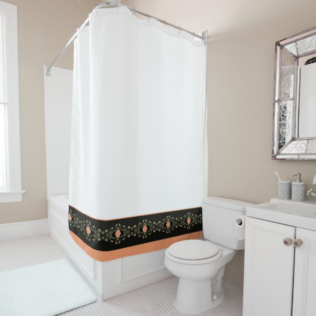 Cortina De Ducha Melocotón Blanco Y Verde (In situ)