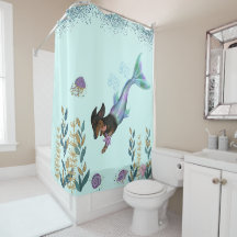 Cortina de ducha Mermaid Dachshund