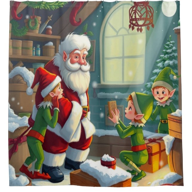 Cortina De Ducha Merry Christmas  (Anverso)