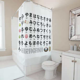 Cortina De Ducha Mesa Hiragana japonesa (Wagashi)