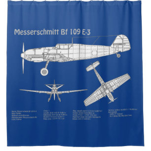 Cortina De Ducha Messerschmitt Bf 109 - Plano aéreo ABD