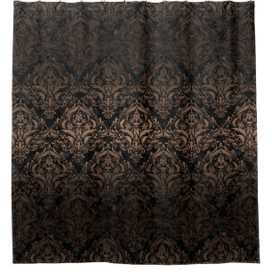 CORTINA DE DUCHA METAL NEGRO DEL MÁRMOL DAMASK1 Y DEL BRONCE
