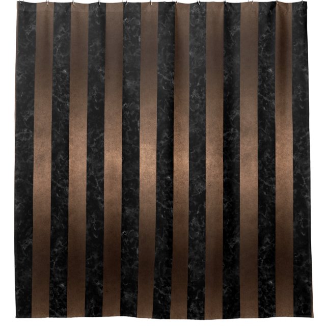 CORTINA DE DUCHA METAL NEGRO DEL MÁRMOL STRIPES1 Y DEL BRONCE (Anverso)