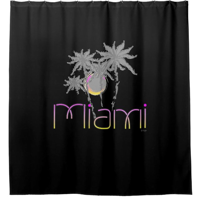 Cortina De Ducha Miami, Florida Palms Guay moderno (Anverso)