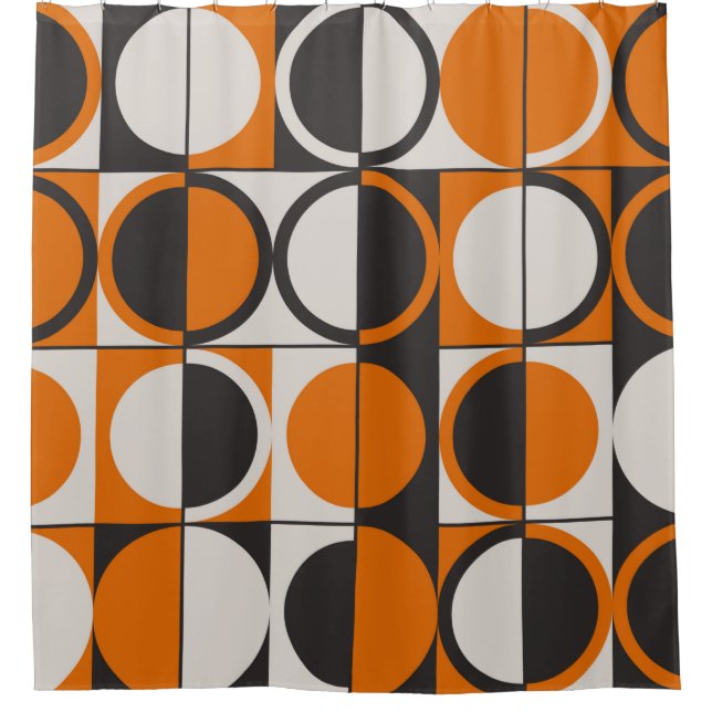 Cortina De Ducha Mid-century geometric abstract pattern with simple (Anverso)