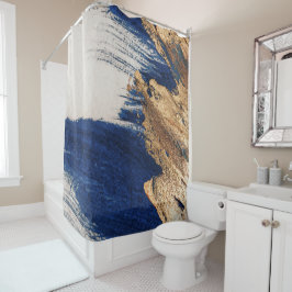 Cortina De Ducha Midnight Gold: Abstract Elegance