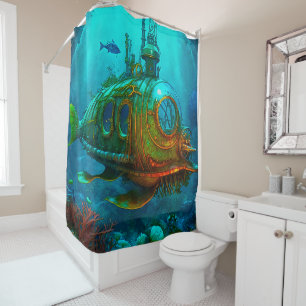 Cortina De Ducha Miles Under the Sea Art Ilustracion Steampunk