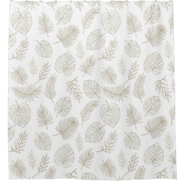 Cortina De Ducha Minimal Botanical Line Art Pattern (6) (Anverso)