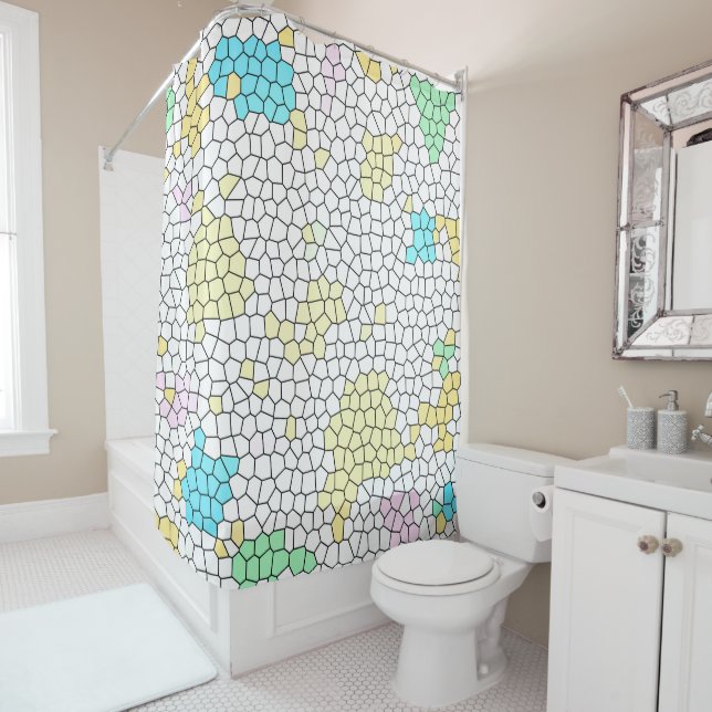 Cortina De Ducha Minimalismo Resumen Células de pasto pálido de art