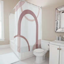 Minimalist Dusty Pink Abstract Arch Shower Curtain