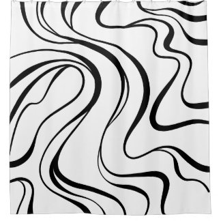 Cortina De Ducha Minimalist Fluid Line Art Shower Curtains
