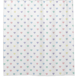 Cortina De Ducha Minimalist Soft Pastel Heart Pattern  