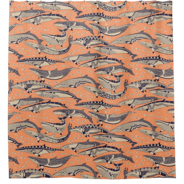 Cortina De Ducha minke whales copper (Anverso)