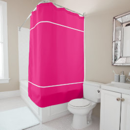 Cortina De Ducha Moda Bandas De Borde Blanco Sobre Rosa Tropical Br