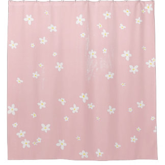 Cortina De Ducha Moda Girly Estilo Daisies Rosa Patrón moderno