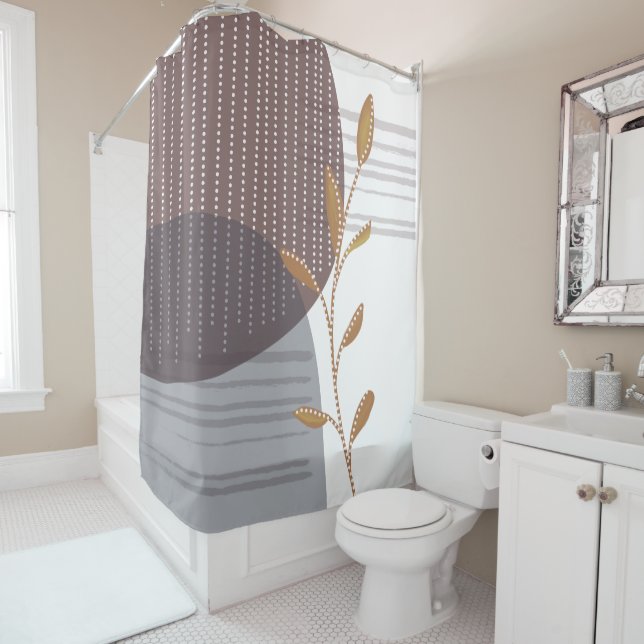 Cortina De Ducha Moda moderna de moda Resumen botánico (In situ)