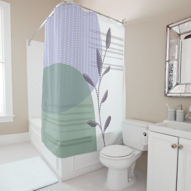 Cortina De Ducha Moda moderna de moda Resumen botánico (In situ)