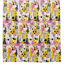 Moda Retro Señoras Rosa Amarillo Negro