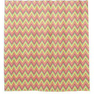Cortina De Ducha Modelo colorido de Chevron del zigzag