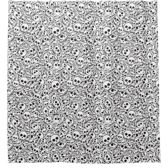 Cortina De Ducha Modelo con los cráneos (Anverso)