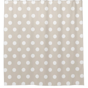 Cortina De Ducha Modelo de lunar beige y blanco