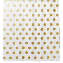 Cortina De Ducha Modelo de lunares metálico brillante del oro