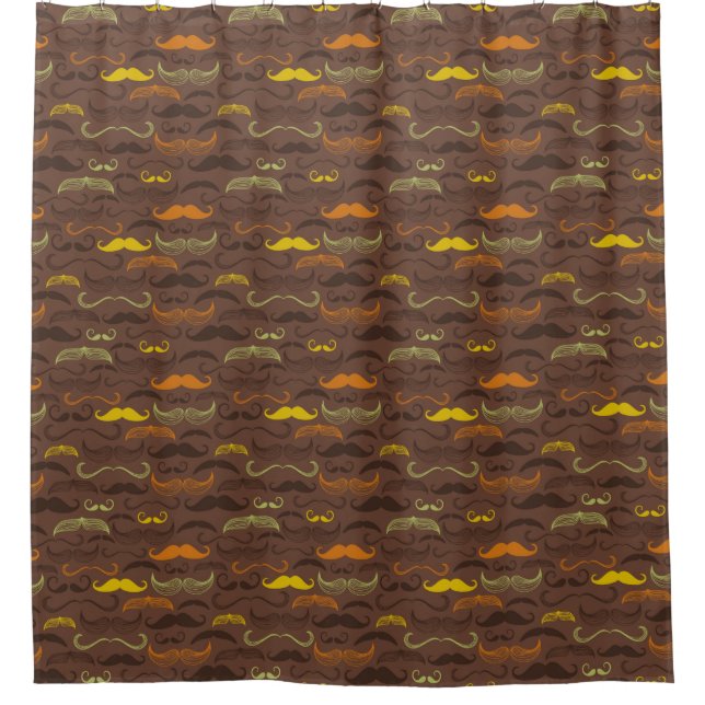 Cortina De Ducha Modelo del bigote, estilo retro 5 (Anverso)