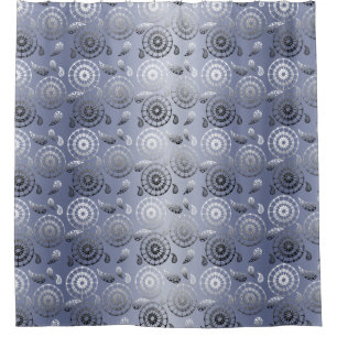 Cortina De Ducha modelo étnico gris de Paisley